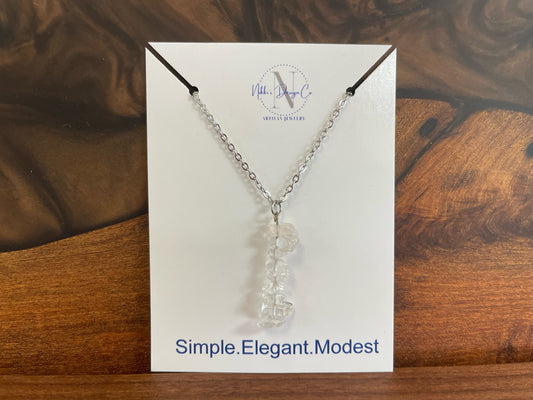 Crystal quartz drop necklace