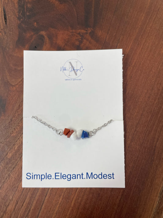 Red white and blue bracelet