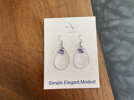 Amethyst teardrop earrings