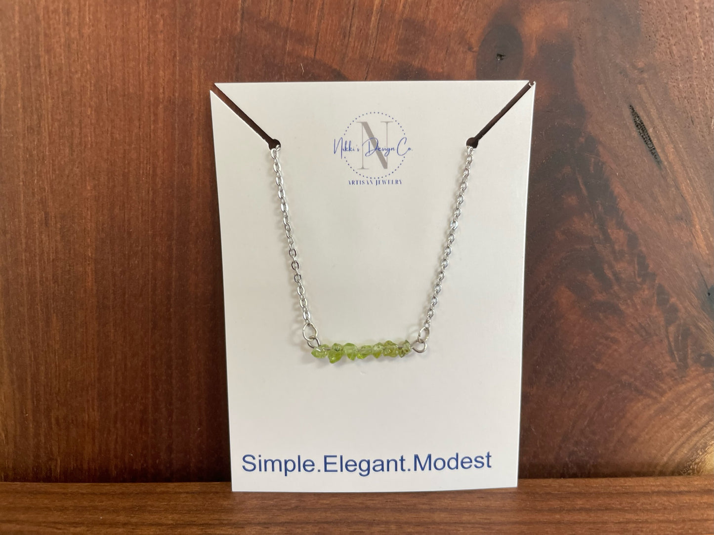 Peridot bar necklace - Stainless Steel