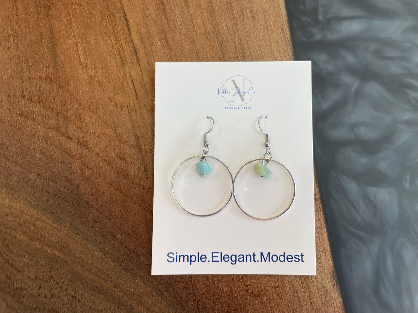 Amazonite hoop earrings