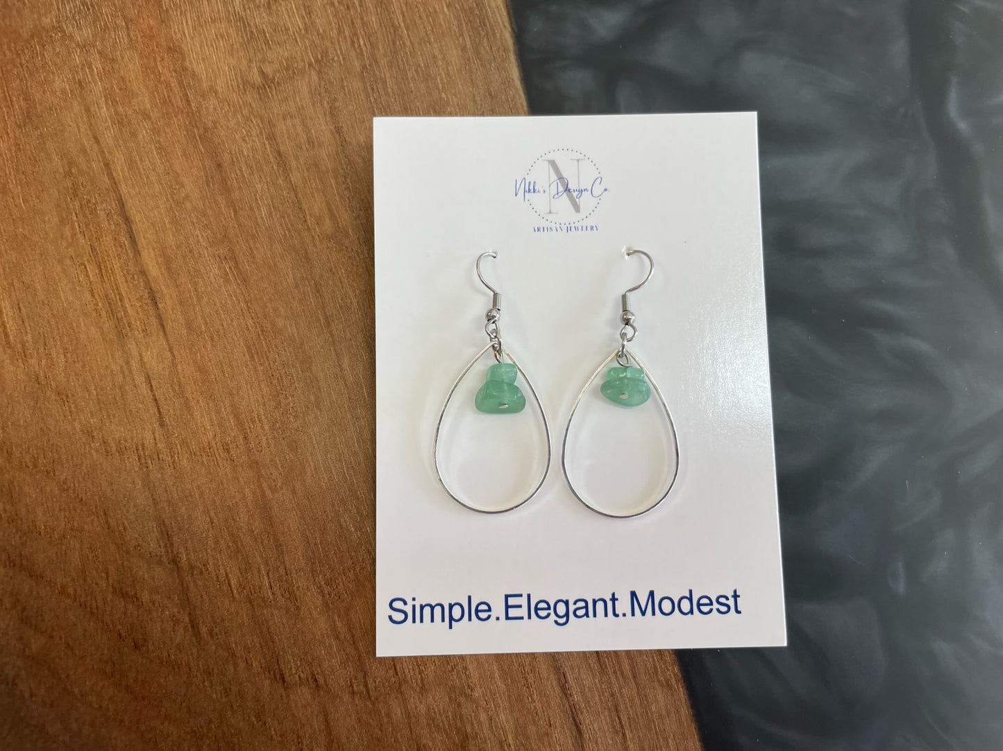 Green Aventurine teardrop earrings