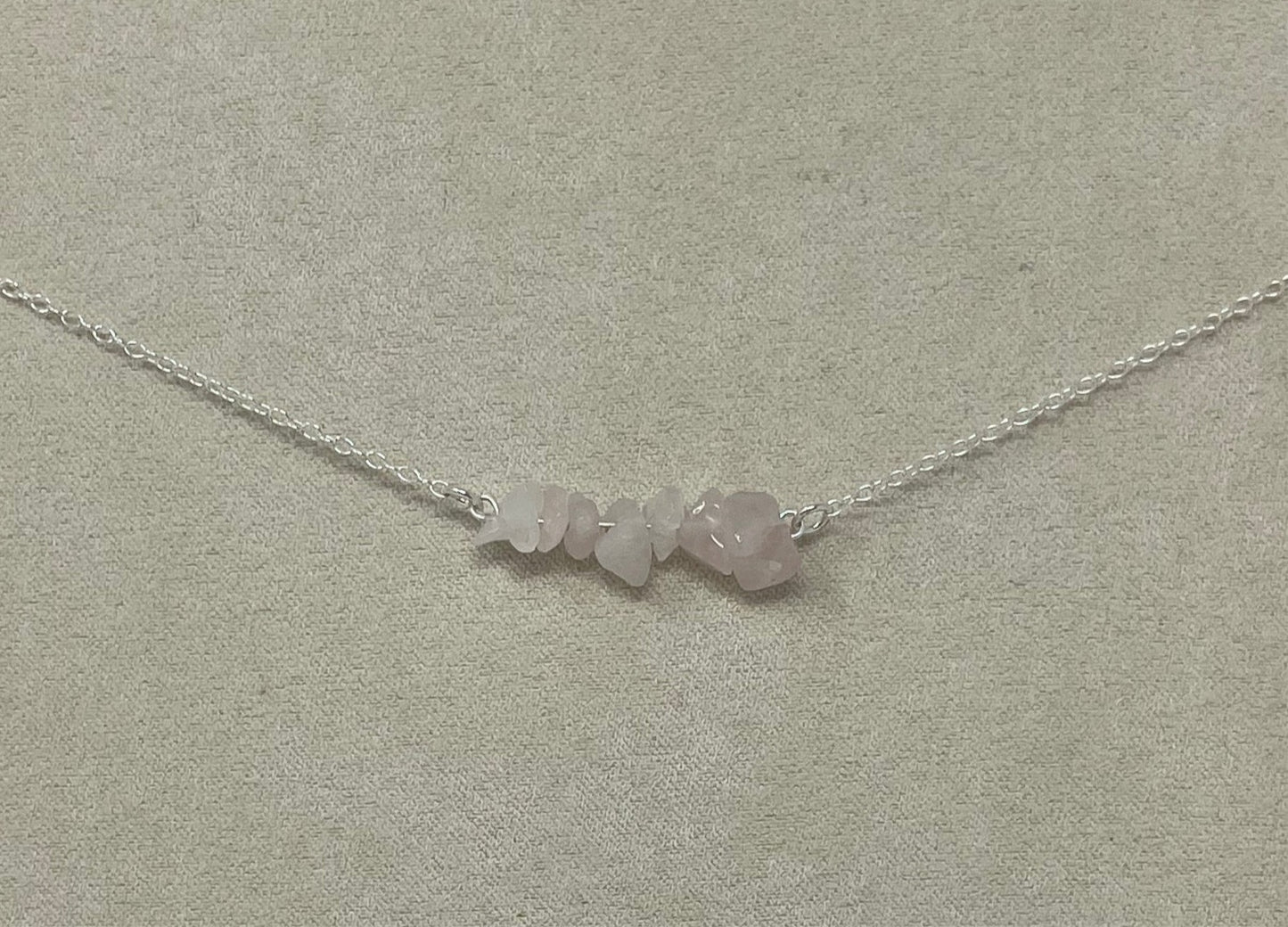 Rose quarts Sterling silver necklace