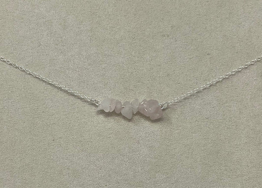 Rose quarts Sterling silver necklace